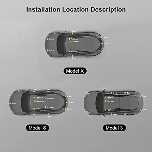 Interior Led Lights Bulbs Kit Fit For Tesla Model 3 S X, Ultra-Bright Light Bulb With Prying Tool Replacement For Footwell, Trunk, Frunk, Door Puddle, Glove Box Ambient Neon Lights (4 Packs White) #TOP4