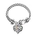 Autism Mom Pave Heart Bracelet Silver Plated Lobster Clasp Clear Crystal Charm