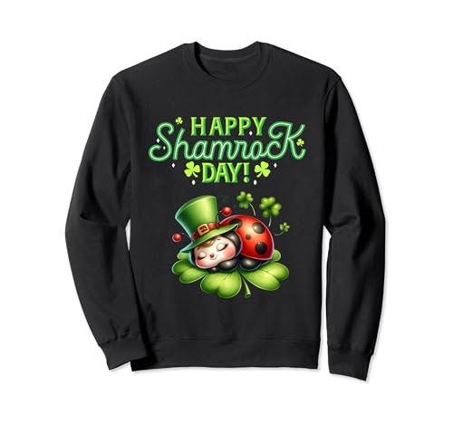 Happy Shamrock Ladybug St Patricks Day Men Women Leprechaun Felpa