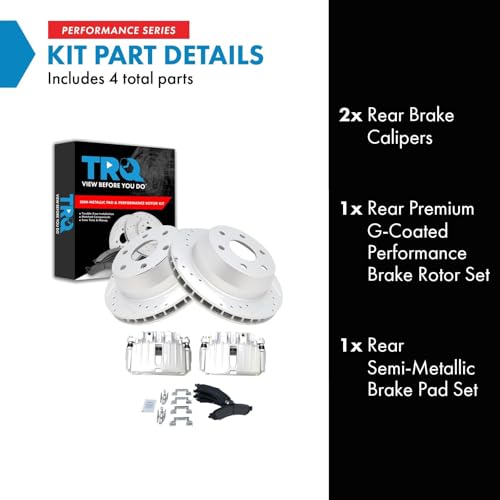 Image of TRQ Performance Rear Brake Pad & Rotor Kit Compatible with 02-06 Cadillac 00-06 Chevrolet GMC