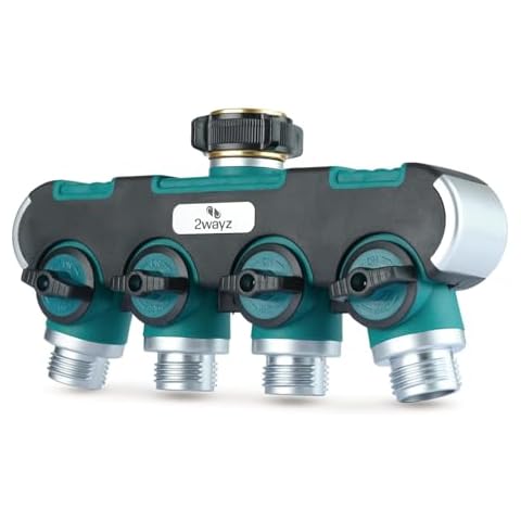 4 Way Garden Hose Splitter, Heavy Duty, Water Hose Manifold, Water Hose Splitter, 4 Way Hose Connector, Spigot Splitter, Faucet Divider Outdoor - Modern Cover