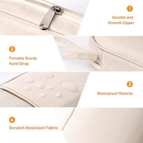 OrgaWise Kabeltasche Kabelorganizer Reisen Kabel Etui Elektronik Zubehör Organizer Tasche Universaltasche für Bag Accessories Handy Ladekabel, Powerbank, USB Sticks (RH2219C-Beige)