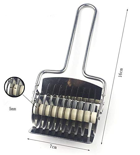 Pasta Noodle Cutter Stainless Steel Pasta Spaghetti Maker Noodle Lattice Roller Dough Cutter Mincer Kitchen Tool
