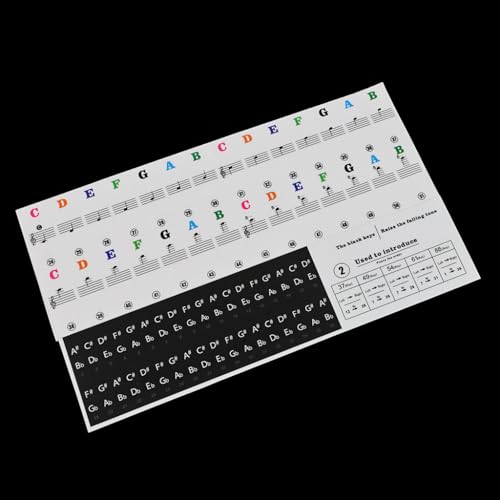 RuiJOTWAT Naklejka fortepianowa przezroczysta naklejka na klawiaturę fortepianową 54/61/88 klawisz klawiatura elektroniczna 88 klawiszy pianino naklejka na klawisze fortepianowe