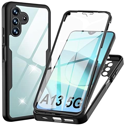 WeiCase Funda Transparente 360° Protección con Protector de Pantalla Integrado para Samsung Galaxy A13 5G / A04s Cover