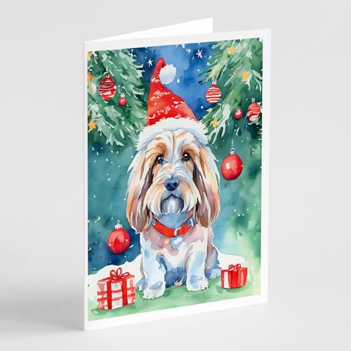 Caroline's Treasures DAC3557GCA7P Petit Basset Griffon Vendeen Christmas Greeting Cards Pack of 8 Blank Cards with Envelopes Whimsical A7 Size 5x7 Blank Note Cards