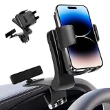 wuyaoyao Phone Holder for Car, Clip-On Car Phone Mount for Dashboard, Rearview Mirror & Visor, 360° Rotation Cell Phone Holder with Parking Number Plate, Vehicle Phone Stand for All Smartphones