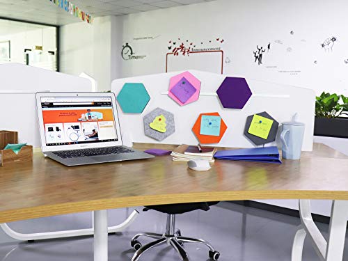 Omitfu Set Of 6 Hexagon Felt Pin Board Self Adhesive Bulletin Memo Photo Boards Colorful Foam Wall Decorative Tiles With 6 Pushpins - 5.5 X 5 X 0.5 Inches (6Pc-A) #TOP5