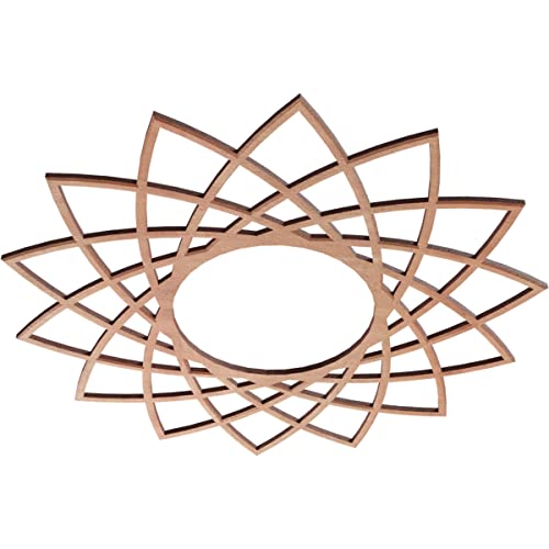 Image of Ekena Millwork 18 inchOD x 6 7 /8 inchID x 3 /8 inchT Eleanor Wood Fretwork Pierced Ceiling Medallion, Cherry