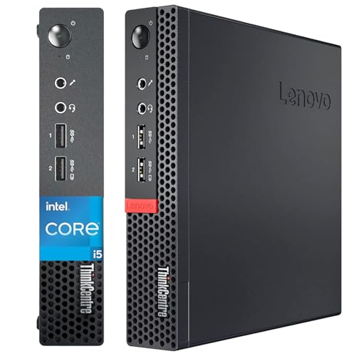Lenovo ThinkCentre M710q Mini Desktop Computer PC, Intel Core i5-6500, 16 GB RAM, 256 GB SSD, WiFi, Bluetooth, US Tastatur, Windows 11 Pro (Generalüberholt)