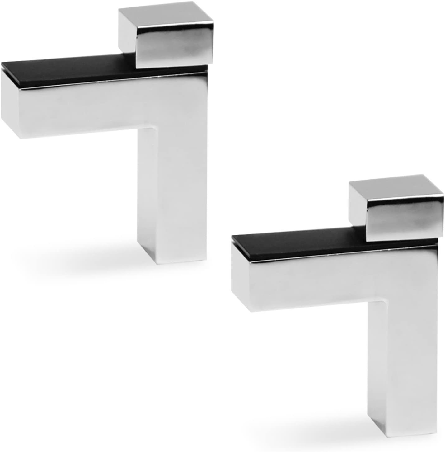 MroMax 6Pcs Glass Shelf Bracket 2.56" x 0.91" x 3.23"(LxWxH) Adjustable Wall-mounted Zinc Alloy Glass Shelf Clamp Bracket, Suitable for 3-28mm Wooden or Glass Shelves