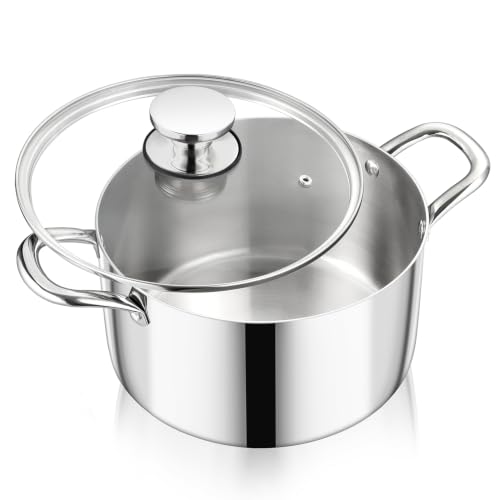Kochtopf, Onader 3-Lagen Edeastahl Topf Induktion, 4,7L Kochtöpfe...