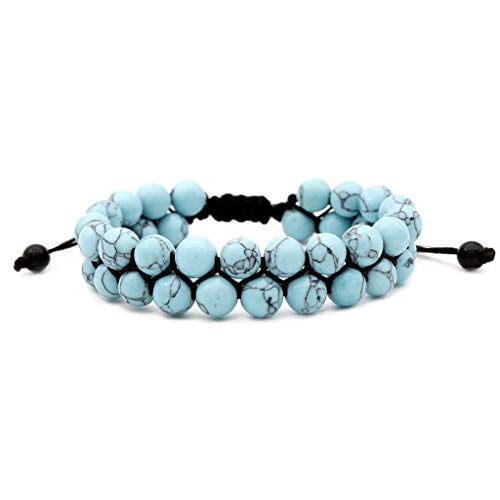 BEUU Bead Chakra Bracelet 7 Chakras Healing Crystals Bracelet Yoga Stone Beads Bracelets Meditation Relax Anxiety Bangle for Womens Mens