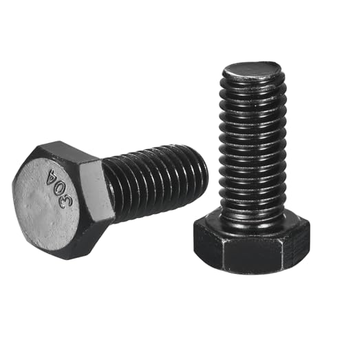 Tornillo de cabeza hexagonal totalmente roscado en acero inoxidable 304 uxcell óxido negro
