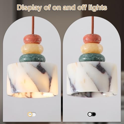 Lámpara colgante de alabastro decorativa para mesas y barras de cocina 7