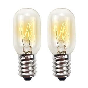 Lumitrex 2x E14 Kühlschrankbirne 15W, Warmweiß 2700K Lampe mit T20 Kapse für Nähmaschine Gefriertruhe Dunstabzugshaube Salzsteinlampe