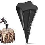 Otoolling 1 Pcs 4 Lbs Wood Splitting Wedges Manual Log Splitter Wedge 4-Direction Diamond Design Forged Steel Tool for Easy Wood Splitting Splits Firewood into 4 Pieces Less Effort (Black)