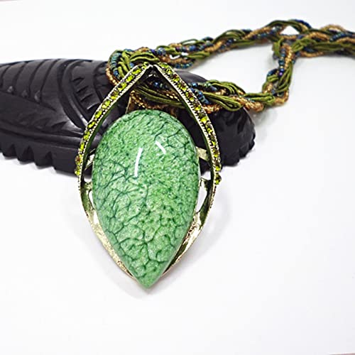 Bg&Wling Retro Vintage Bohemian Collar Necklace For Women Boho Teardrop Turquoise Rhinestone Pendant Collars Fashion Jewelry Gifts For Girls Mom Grandmother Aunt (Green) #TOP1
