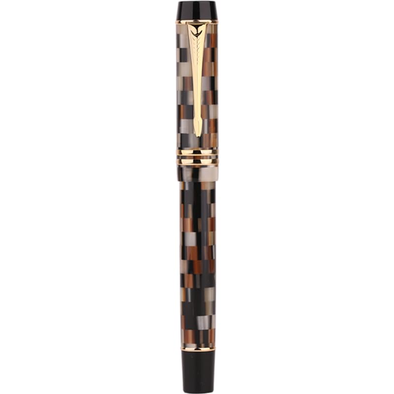 EPANO Füllfederhalter aus Kunstharz mit Konverter, BOCK-Feder, 0,5 mm, Tinte, Schreibstift, Büro, Schulbedarf, Schreibwaren (braun)
