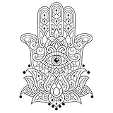 Dopetattoo 6 Sheets Temporary Tattoos Hamsa Zentangle Fake tattoos Neck Arm Chest for Women Men Adults 3.7 X 3.7 Inch