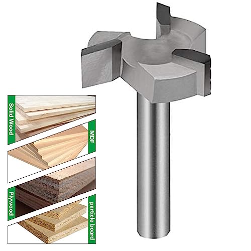 Brocas fresas CNC para superfície Spoilboard, haste de 1/4 de polegada Diâmetro de corte de 1 polega