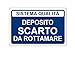 CARTELLO SEGNALETICO - Deposito scarto da rottamare - Con Adesivo in Vinile e Pannello in Forex (Adesivo)