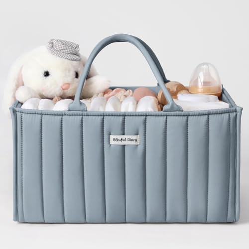 Blissful Diary Wickeltisch-Organizer, Wickelkorb für die Wickelstation, Stilvoller Wickelorganizer für Babybedarf, Unverzichtbares Geschenk zur Geburt und für die Baby-Wunschliste,