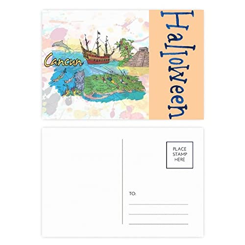 Cartes d'Halloween Cancun pour décorer vos tables de fête et remercier vos invités