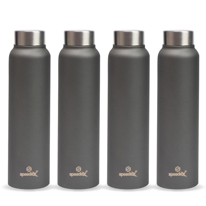 Speedex Stainless Steel Water Bottle 1 Litre, Leakproof Screw Cap 1 Ltr, Dark Grey, Bottles 1+ Litre for School, Gym, Office, Boys, Girls, Men, Women, Kids, Fridge 1Ltr - 1000 ml - Set of 4 (B0BD8VWYNY) Amazon Price History, Amazon Price Tracker