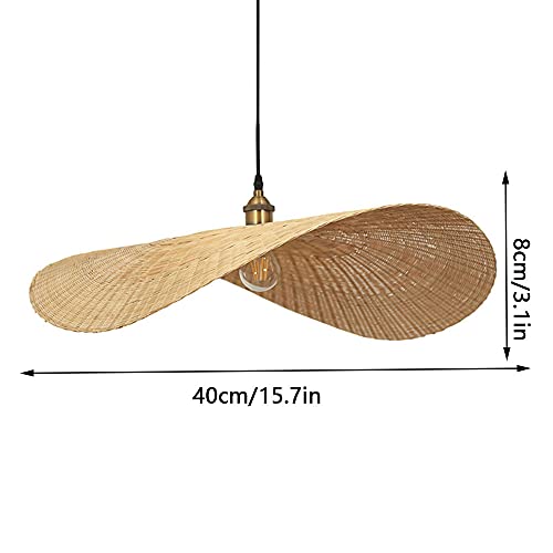 Lámpara mimbre beige y pantalla cesta bambú para accesorios iluminación interior 3