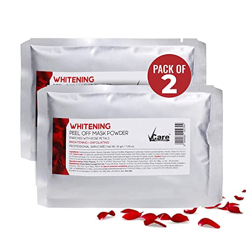 Vcare Whitening Peel Off Face Mask Powder For Skincare| Facial Skin Care Product for Women Smoothing, Moisturizing, Cleansing, Refreshing for Men and Women 30gm Pack of 2