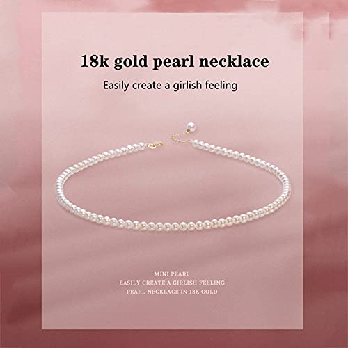 Safety Certification White Freshwater Cultured Pearl Necklace For Women In 15 Inch Length With 18k G
