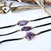 Designs by Nature Gems Handmade Unisex Amethyst Black Leather Bracelet Antique Bronze, February Birthstone