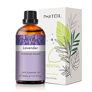 PHATOIL Lavendel Etherische Olie 30ML, Etherische Oliën voor Diffuser, Natuurlijke Pure Lavendelolie voor Aromatherapie，Luchtbevochtigers, Kaarsen