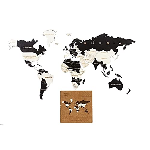 Active puzzles puzzle de madera de mapa mundial con piezas de diferentes disenos 120 x 66 cm 45 piezas