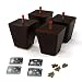 MEETWARM 4 Inch Wood Furniture Legs Square Tapered Finish Pyramid Replacement Sofa Legs, Set of 4, Suitable for Sofa, Couches, Armchairs, Ottomans, TV Tables, Night Stands