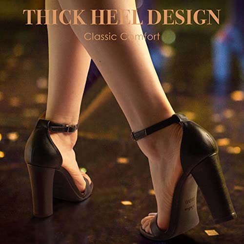 Image of Ankis White Heels Wedding Shoes for Bride Women Chunky Heels Pearl High Heels Heeled Sandals 4 Inch