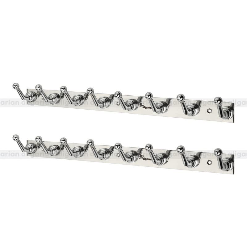 Stainless Steel Rocksy Cloth Hook Hanger | Wall Mounted Hook Rail | Towel Hooks | Wall Hanger | Khunti - 8 Leg (Set of 2) (B09RH7HFHY) Amazon Price History, Amazon Price Tracker