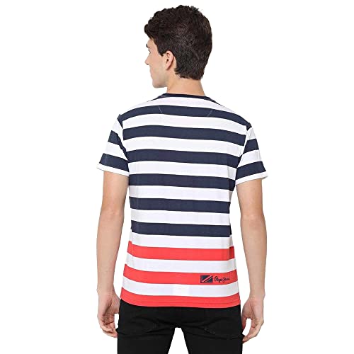 Image of Pepe Stripes Cotton Slim Fit Mens T-Shirt