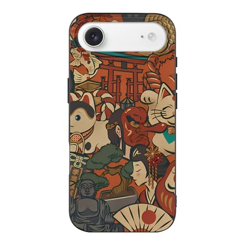 iPhone 17 Air ケース カバー 和風 和柄 日本酒 福だるま 縁起物 だるま トによる絵画 と互換性のある 携帯ケース アイフォン iPhone 17 Air ケース Case ワイヤレス充電対応 TPU 耐衝撃 人気