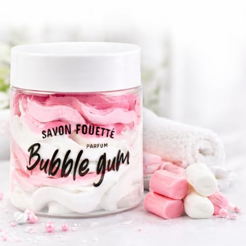 French Tendance - Savon Fouetté 190 ml – Senteur Bubble Gu, – Nettoie, Hydrate et Adoucit la Peau – Texture Crémeuse – Idéal Douche, Bain & Rasage – Soin Cocooning