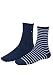 Produktbild Tommy Hilfiger Damen TH Women SMALL Stripe 2P Socken, Blau (Jeans 356), 39/42 (2er Pack)