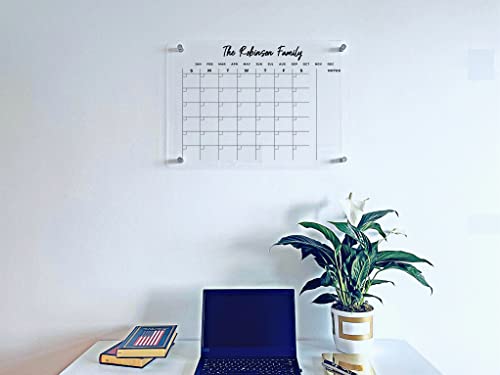 Acrylic Family Planner Wall Calendar - Dry Erase Board, Dry Erase Calendar, Custom Text Blank Calendar, Transparent Calendar (36"X24", Standard Package) #TOP2
