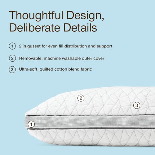 Image of Coop Home Goods Eden Cool Pillow Cover, Queen Pillowcase for Memory Foam Pillows, Breathable Ultra Soft Fabric Covers with 2-inch Gusset
