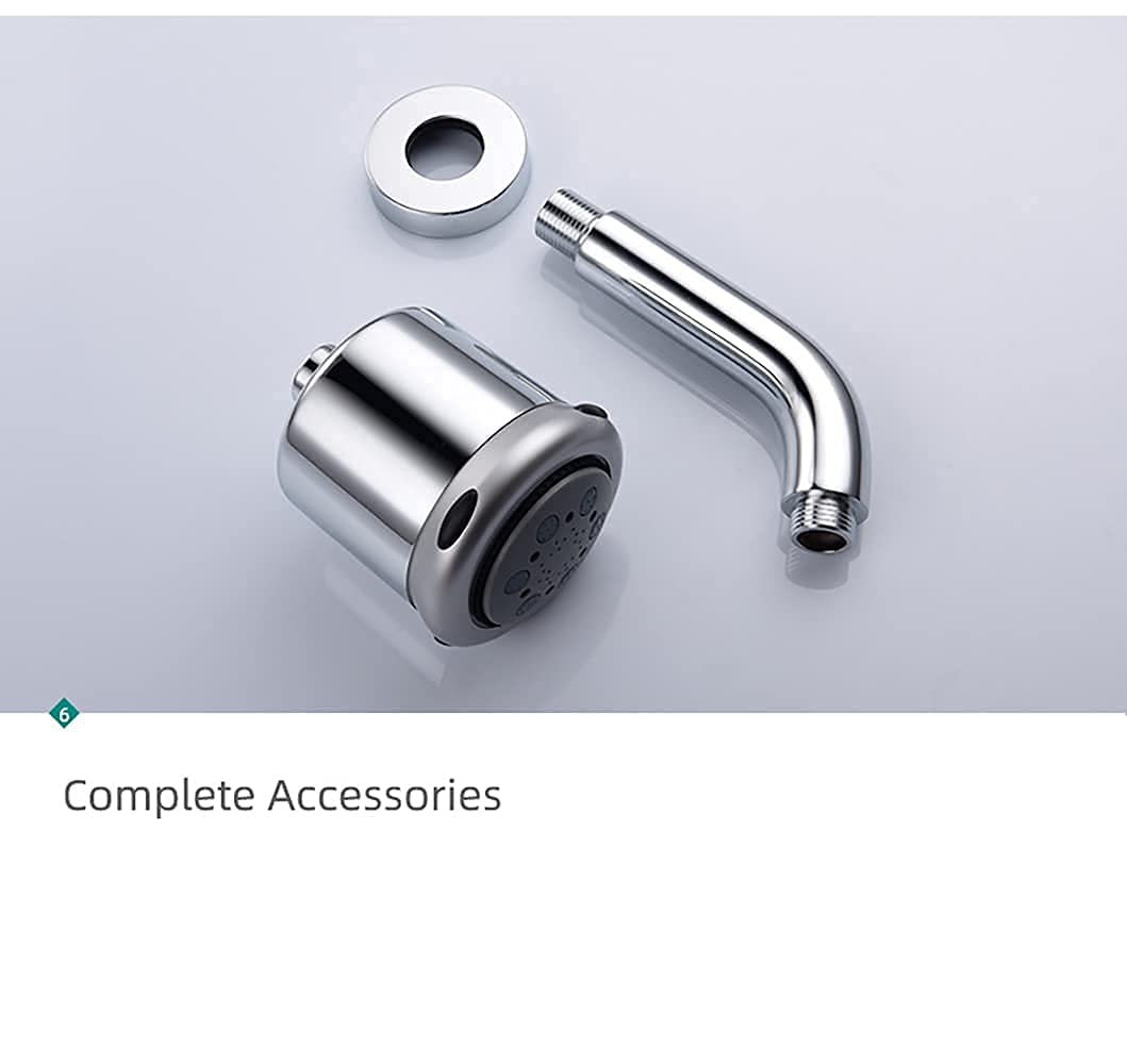 Soffione doccia ad alta pressione a 5 getti con tubo in acciaio inox – Esperienza di pioggia lussuosa per il bagno, facile installazione, potente flusso d'acqua, ideale per l'uso