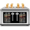 4 Slice Toaster Touch Screen, Stainless Steel Toasters Digital Timer, Dual Control Panel Toasters, 8 Shade Settings 6 Bread Types for Bagel, Cancel, Defrost 1650W