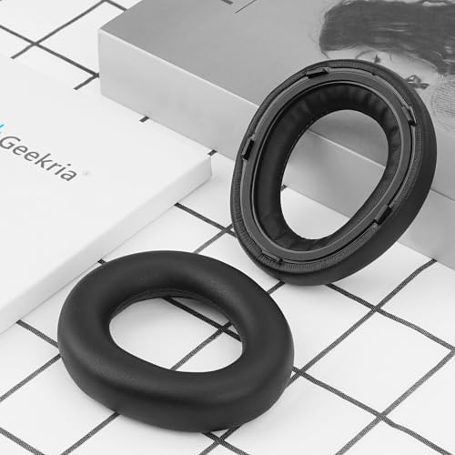 Almohadillas de repuesto Geekria para auriculares Beyerdynamic AVENTHO 300, cojines de espuma de memoria y cuero sintético, color negro miniatura 5