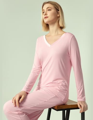 Image of GYS Women's Bamboo Viscose Long Sleeve Pajamas Set