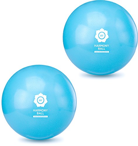 HARMONY BALL - Juego de 2 pelotas de pilates y pelota de gimnasia sin ftalatos, color azul aguamarina (28 cm)