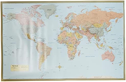 World Map Poster (32 x 50 inches) - Laminated: - a QuickStudy Reference